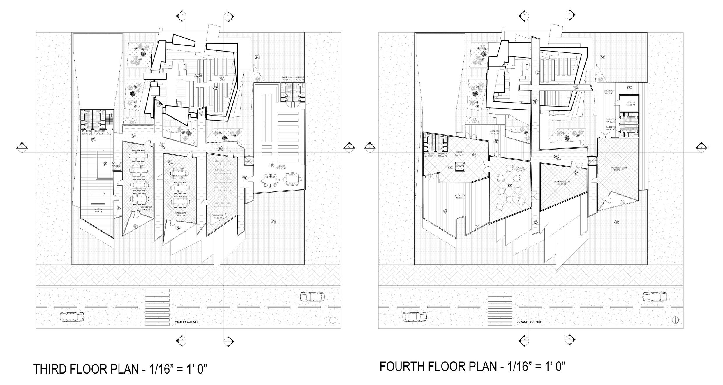 Third and fourth floor plan