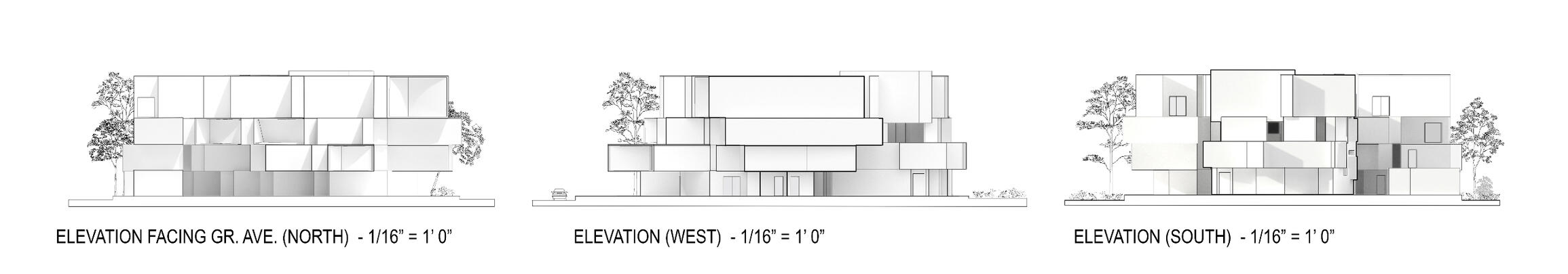 Elevations of the community center